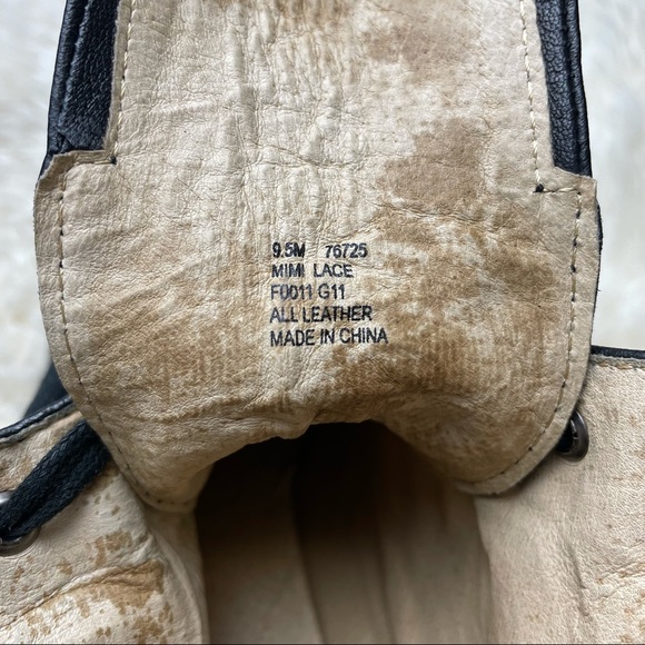 FRYE Mimi Black Leather Lace Up Heeled Boot - Picture 5 of 5